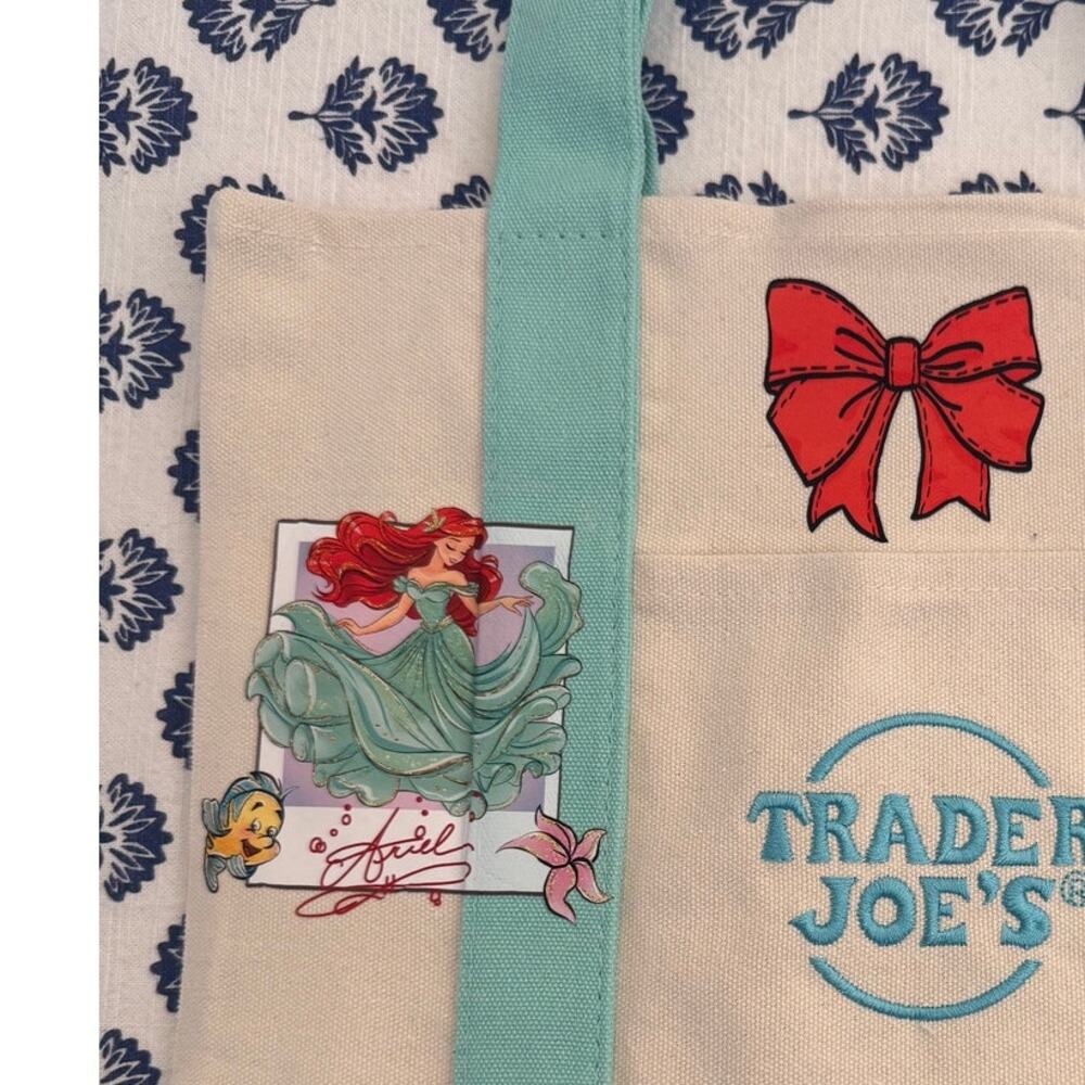 Disney Ariel, Flounder Sebastian Custom Made Trader Joes Mini Tote One of a Kind - Picture 3 of 6